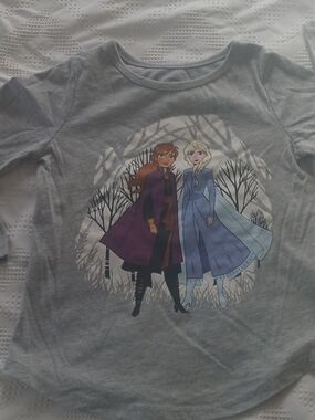 Disney Frozen II Grey Girls 4T Anna and Elsa Graphic Tee